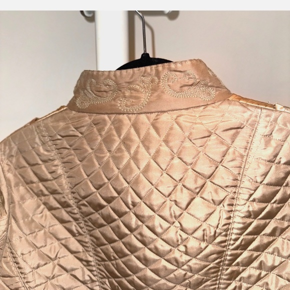 Vintage ELIE TAHARI Silk Jemina Victorian Embroidered Quilted Artwear Jacket Sm - Picture 4 of 10